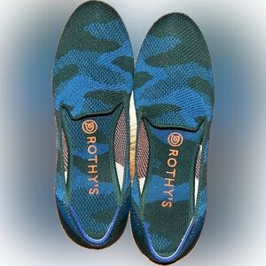 Rothy’s teal camo loafers size 7